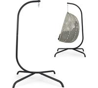 COSTWAY Support de chaise suspendue, Support de chaise suspendue avec crochet, Support de chaise suspendue en métal jusqu'à 180kg, Support de siège suspendu pour chaise suspendue/chaise suspendue Supp