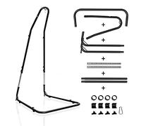 COSTWAY Support pour Fauteuil Suspendu 195-235cm Cadre en Acier avec Crochet de Sécurité Pieds Antidérapants Fixations Verrouillable sans Hamac pour Chambre Véranda Cour Noir