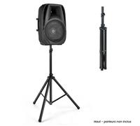 COSTWAY Supports pour Enceintes sono DJ Pliable Hauteur Réglable sur 5 Niveaux Structure en Métal Insert Compatible 35 mm Noir