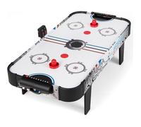 COSTWAY Table Air Hockey Electronique 6W LED avec Compteur de Points 2 Palets 2 Poussoirs 2 Cages de But Jeux d'Arcade pour Enfant