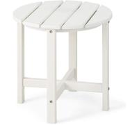 COSTWAY Table Basse de Jardin en HDPE Dia. 16 x H46 CM Anti-UV Charge max.:100 KG Table d Appoint Intérieur, Extérieur Blanc