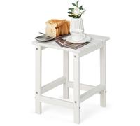 CostwayTable Basse de Jardin en HDPE L36 x P36 x H47 CM Anti-UV Charge max.:100 KG Table d?Appoint Intérieur Extérieur Blanc