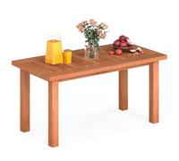 COSTWAY Table Basse d'Extérieur en Bois Massif, Table de Jardin avec Plateau Spacieux à Lattes Pieds Solides, Bout de Canapé Rectangulaire, Meuble d'Appoint pour Patio Terrasse Piscine