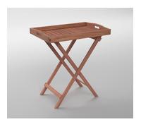 Costway Table Basse Pliante De Jardin - Plateau Amovible, Conception À Lattes - Table D'extérieure Rectangulaire - Patio Piscine Multicolore