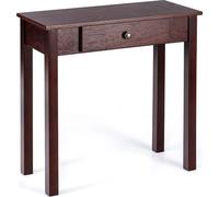 COSTWAY Table console avec tiroir, table d'entrée étroite, table d'appoint industrielle en bois, table de couloir pour entrée, salon, chambre à coucher, 71 x 30 x 71cm (Marron)