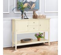 COSTWAY Table console de couloir avec 2 tiroirs et armoires, table buffet d'appoint en bois, sideboard commode à manger pour salon couloir bureau