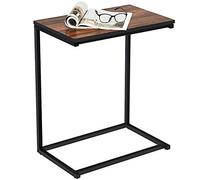 COSTWAY Table d'Appoint/Bout de Canapé de Salon en Forme U-Bois MDF et Métal de Style Industriel 55x35x65 (Brun)