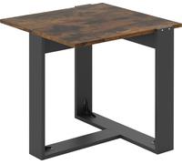 COSTWAY Table d'appoint, table basse carrée avec pied métallique en forme de T, table de chevet industrielle pour les petites pièces, table basse pour le salon