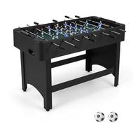 COSTWAY Table de Baby-Foot avec 22 Joueurs et 2 Ballons, Table de Jeu avec Pieds Réglables et Marqueur Manuel, Jouet d'arcade pour 2-4 Adultes Enfants pour Fête Bar, 119x108x79cm (Noir)