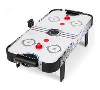 COSTWAY Table de Hockey à Air avec Marqueur Électronique LED & Ventilateur 12V, Table de Jeu Compact avec 2 Palets & 2 Poussoirs, Air Hockey pour Adultes et Enfants