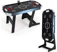 COSTWAY Table de hockey sur air pliable, table de hockey sur air électrique avec affichage LED, moteur 12V, 2 palets&2 poussoirs, table de hockey sur air, 144x68x79 cm