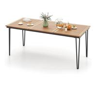 COSTWAY Table de Jardin de 200 cm pour 8 Personnes, FSC en Bois d’Acacia avec Trou de Parasol, pour Salle à Manger