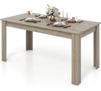 COSTWAY Table de salle à manger 160x80cm, grande table, table de cuisine rectangulaire, table de salle à manger pour 6-8 personnes, table en bois Table de salle à manger moderne Naturel