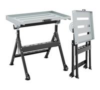 COSTWAY Table de Soudage Pliante avec Plateau de 78x51 cm, Établi de Soudage 2 Roues Fixes 4 Hauteurs 80-95 cm 5 Angles d'Inclinaison 3 Fentes et 2 Supports à Outils, Charge 180 kg