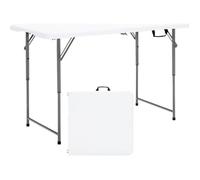 COSTWAY Table Pliante, Table de Pique-nique avec 3 Hauteurs Réglables, Table de Salle à Manger Portable pour Camping, Fête