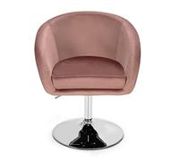 COSTWAY Tabouret de Bar, Chaise accentuée pivotante à 360°, Chaise rembourrée réglable en Hauteur, Chaise de Salle à Manger en Velours (Rose)…
