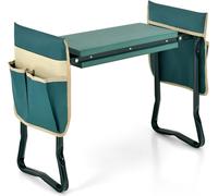 COSTWAY Tabouret de jardin pour le jardinage Protection des genoux avec tapis en mousse Eva et 2 sacoches à outils Capacité de charge 150kg (Nouveau modèle)