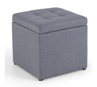 COSTWAY Tabouret de Rangement, Pouf, Coffre Boîte de Rangement Rembourré, Ottoman Repose-Pied Cube, Charge 150 kg, pour Entrée, Salon, Chambre à Coucher, 40 x 40 x 40 cm, Gris