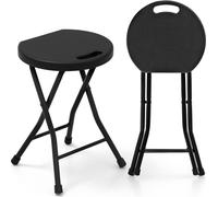 COSTWAY Tabouret pliant, set de 2, tabouret pliable avec poignée, capacité de charge 150 kg, pour la cuisine, le jardin et l'extérieur