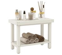 Costway Tabouret Salle De Bain Étanche, Banc De Douche 2 Niveaux Avec Étagère De Rangement, Séchage Rapide, 61 X 31 X 49 Cm Blanc