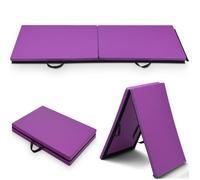 Costway Tapis De Gymnastique Pliable 180x60x3,8cm Matelas De Fitness Portable Natte De Gym Pour Fitness, Yoga, Sport Et Exercice Multicolore