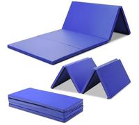COSTWAY Tapis de Gymnastique Pliable 240 x 120 x 5 cm Matelas de Fitness Portable Natte de Gym pour Fitness,Yoga et Sport Bleu Foncé