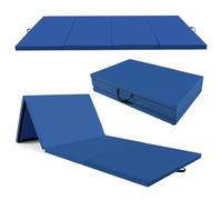 COSTWAY Tapis de Gymnastique Pliable Épais en Mousse/PU | Matelas d'Entraînement avec Poignées, pour Gymnastes et Entraînements Yoga