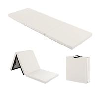 COSTWAY Tapis de Gymnastique Pliable Epais, Matelas d'Entrainement en Mousse et PU avec Poignées, pour Gymnastes Entraînements Sportifs Yoga, 180x60x5CM (Gris)
