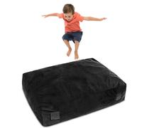 COSTWAY Tapis de Réception Sensoriel Épais pour Enfants, 120 x 90 x 30 cm | Coussin Amortissant de Saut avec Bloc de Mousse, Housse en Velours Lavable, Fond Antidérapant et Poignées de Transport