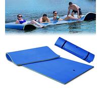 COSTWAY Tapis Flottant de Piscine 4-6 Personnes 355 x 183 CM (Bleu)