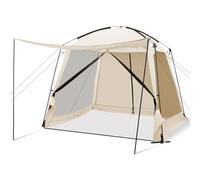 COSTWAY Tente de Camping pour 8-10 Personnes, Tente Dôme avec Vestibule et Moustiquaire Porte Zippée, Tente Portable avec Sac de Transport pour Camping Randonnée, 300x300x250cm, Beige