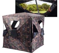 COSTWAY Tente de chasse avec vision à 360° pour 2 personnes, abri de chasse Tente au sol avec sac de transport, sangles et piquets de terre (148 x 148 x 170 cm)