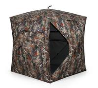 COSTWAY Tente de Chasse pour 4 Personnes, Store de Camouflage Transparent à 360°avec Fenêtres à Glissière, Sac de Transport, Abri Pop-up Portable pour Camping Chasse au Cerf et à la Dinde