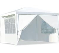 Costway Tente de jardin Costway - parois latérales et fenêtres amovibles - 3 x 3 x 2,56 m - 10 kg - blanc