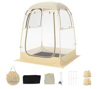 COSTWAY Tente de Sport Transparente, Abri Portable et Pliable en Extérieur Résistante aux Intempéries, Tente Bulle à Vue Claire avec Sac de Transport Tapis de Sol (1-2 Personnes)