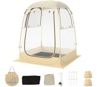 COSTWAY Tente transparente pliante, Tente Pop Up avec toit de protection résistant aux intempéries, sac de transport & tapis de sol, Tente de sport, Tente en PVC, Tente à bulles d'extérieur