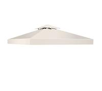 COSTWAY Toile de Rechange 3 x 3 M pour Pavillon de Jardin en Polyester Impérméable Haute densité 160g/m², Toile de Toit pour Pavillon Tonnelle Tente (Beige)