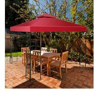 COSTWAY Toile de Rechange pour Tonnelle Tente 3 x 3 M en Polyester Impérméable de Jardin pour Pavillon Vin Rouge