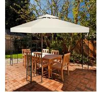 COSTWAY Toile de Rechange pour Tonnelle Tente 3 x 3 M en Polyester Impérméable de Jardin pour Pavillon Beige