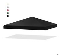 COSTWAY Toile de Toit de Rechange 3 x 3 M Protection Solaire, Bâche pour Tonnelle en Polyester, pour Jardin, Plage, Parc, Noir