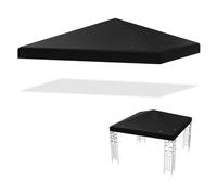 COSTWAY Toile de Toit de Rechange en Polyester pour Pavillon Tonnelle Tente 300 x 300 cm Couleur au Choix (Noir)