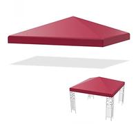 COSTWAY Toile de Toit de Rechange en Polyester pour Pavillon Tonnelle Tente 300 x 300 cm Couleur au Choix (Vin Rouge)