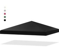 COSTWAY Toit de rechange 3x3m pour pavillon de jardin, couverture de pavillon de rechange avec trous d'évacuation & velcro Noir