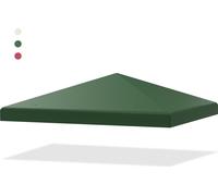 COSTWAY Toit de rechange 3x3m pour pavillon de jardin, couverture de pavillon de rechange avec trous d'évacuation & velcro (vert foncé)