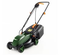 COSTWAY Tondeuse Electrique 1200W Coupe 32 cm-Boîte de Collecte 25 L-Poignée Repliable-3 Hauteur Réglables-Verrouillage Automatique