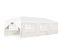 COSTWAY Tonnelle de Jardin 3x9m inclut 6 Murs Amovibles avec Fenêtre sur Côté, 2 Entrées de Porte, Abri Robuste avec Piquets de Terre