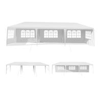 COSTWAY Tonnelle de Jardin Imperméable 3x9M-5 Parois Amovibles-Fenêtre Transparente sur Côté-pour Fêtes,Mariage,BBQ de Plage