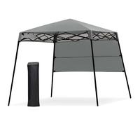 COSTWAY Tonnelle de Jardin Pliante 182 x 182 cm Protection Solaire 2 Hauteurs avec Demi-paroi Latérale Sac Portable pour Fête Gris