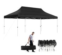 COSTWAY Tonnelle de Jardin Pliante 3x6M-Protection Solaire UPF50+,Etanche-Sac de Transport-3 Hauteur Réglable-15 à 20 Personnes