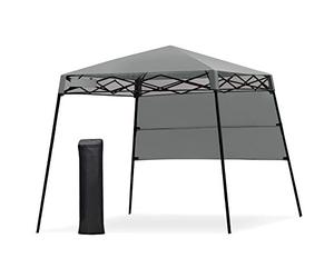 COSTWAY Tonnelle Pliante 181 x 181 cm, Tente d'Extérieur pour Protection Solaire, Portable et Léger Abri avec Sac à Dos pour Camping, Fête, Barbecue, Jardin, Patio, Plage (Gris)